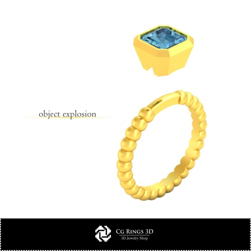 Bague sphérique 3D CAO pour la maison, Joaillerie 3D CAO, Bagues 3D CAO, Bagues en diamant 3D