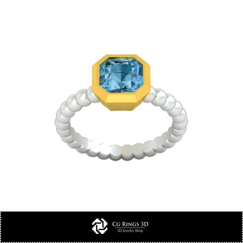 Anillo de bola 3D CAD para el hogar, Joyería 3D CAD, Anillos 3D CAD, Anillos de diamantes 3D