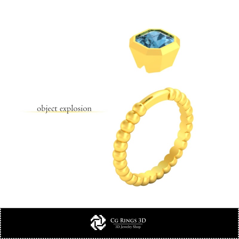 Anillo de bola 3D CAD para el hogar, Joyería 3D CAD, Anillos 3D CAD, Anillos de diamantes 3D