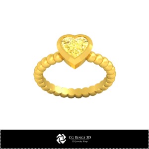 Inel cu bilă 3D CAD pentru casă, Bijuterii 3D CAD, Inele 3D CAD, Inele cu diamante 3D
