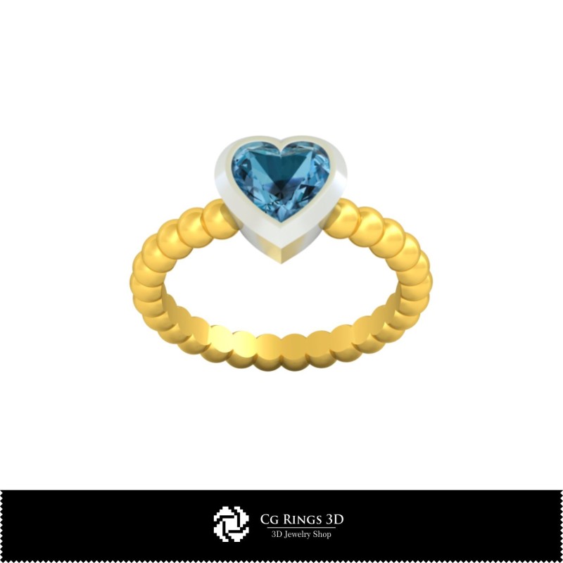 Anello a palla 3D CAD per la casa, Gioielleria 3D CAD, Anelli 3D CAD, Anelli con diamante 3D