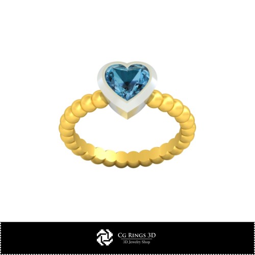Anello a palla 3D CAD per la casa, Gioielleria 3D CAD, Anelli 3D CAD, Anelli con diamante 3D