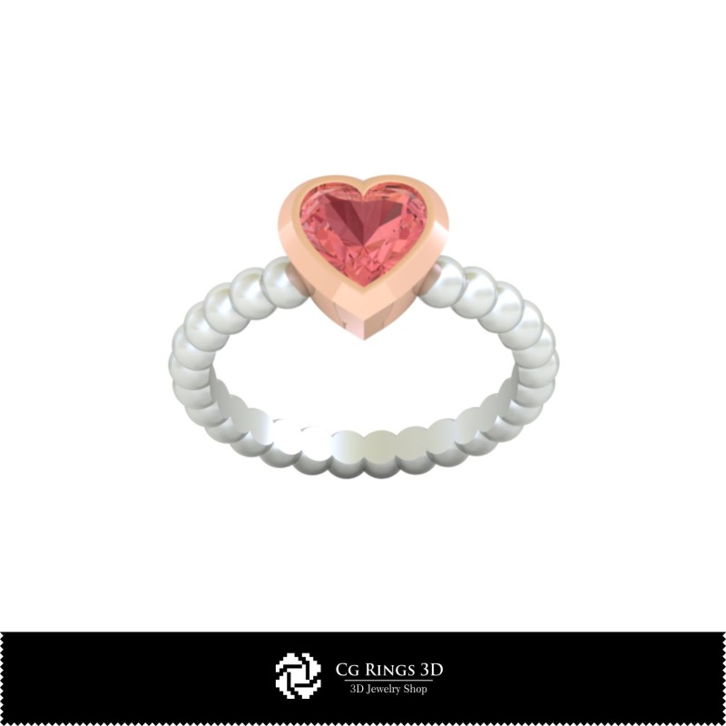 Anello a palla 3D CAD per la casa, Gioielleria 3D CAD, Anelli 3D CAD, Anelli con diamante 3D