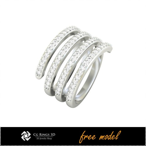 3D-Edelsteinringe - Kostenloses 3D-Modell, Kostbare Edelsteinringe 3D, Schmuck 3D-CAD, Kostenlose 3D-Schmuckmodelle, Ringe