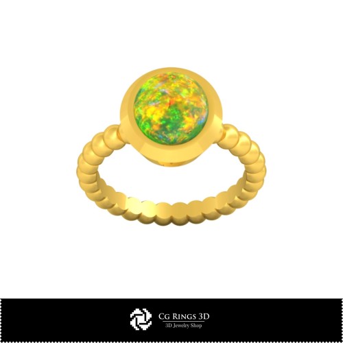 3D-CAD-Kugelring mit Opal, Schmuck 3D-CAD, Ringe 3D-CAD, Opalringe 3D