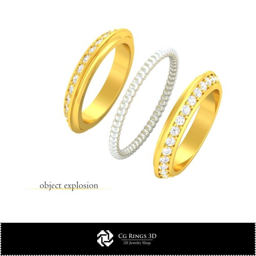 Anello CAD 3D con diamante Home, Gioielli CAD 3D, Anelli CAD 3D, Fedi nuziali 3D, Anelli con diamanti 3D