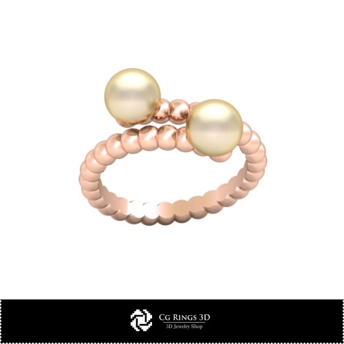 Bague à billes 3D CAO avec perles Maison, Bijoux 3D CAO, Bagues 3D CAO, Bagues en perles 3D
