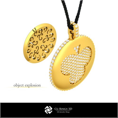 3D-CAD-Anhänger mit Spielkarten Home, Schmuck 3D-CAD, Anhänger 3D-CAD, 3D-Diamantanhänger, 3D-Kugelanhänger