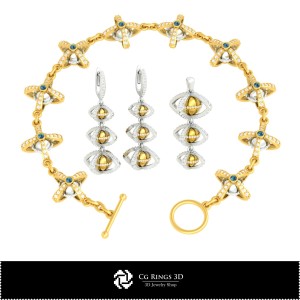 Ensemble de bijoux CAO 3D pour la maison, CAO bijoux 3D, Ensembles de bijoux CAO 3D