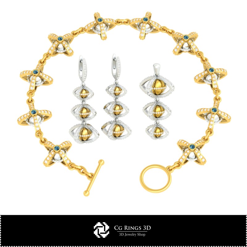 3D-CAD-Schmuckset für Zuhause, 3D-CAD-Schmuck, 3D-CAD-Schmucksets