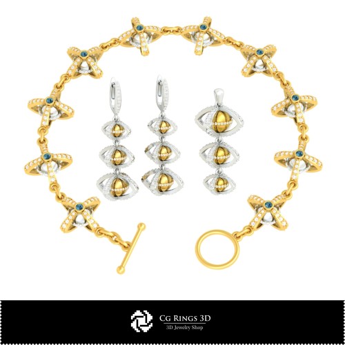 Ensemble de bijoux CAO 3D pour la maison, CAO bijoux 3D, Ensembles de bijoux CAO 3D