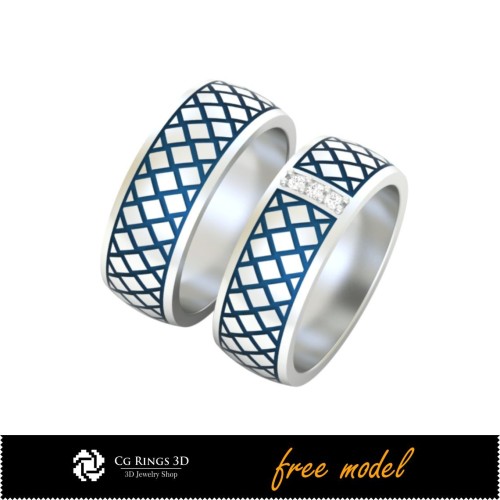Colección 3D CAD de anillos de boda con esmalte - Modelos 3D gratuitos Hogar, Joyería 3D CAD, Joyería 3D gratuita, Colecciones