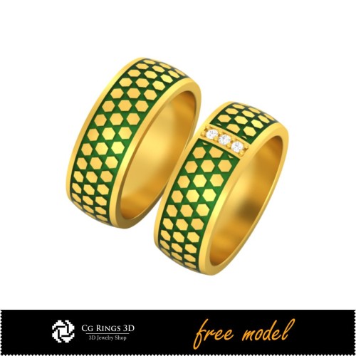 Collection 3D CAO d'alliances avec émail - Modèles 3D gratuits Maison, Bijoux 3D CAO, Bijoux 3D gratuits, Collections de bijoux