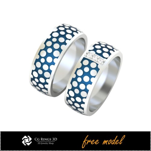Colección 3D CAD de anillos de boda con esmalte - Modelos 3D gratuitos Hogar, Joyería 3D CAD, Joyería 3D gratuita, Colecciones