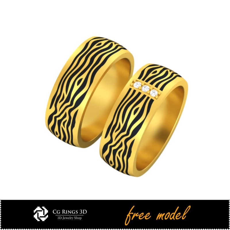 Colección 3D CAD de anillos de boda con esmalte - Modelos 3D gratuitos Hogar, Joyería 3D CAD, Joyería 3D gratuita, Colecciones