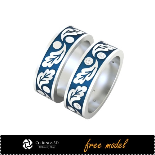 Collezione CAD 3D di Fedi Nuziali con Smalto - Modelli 3D Gratuiti Home, Gioielli CAD 3D, Gioielli 3D Gratuiti, Collezioni di