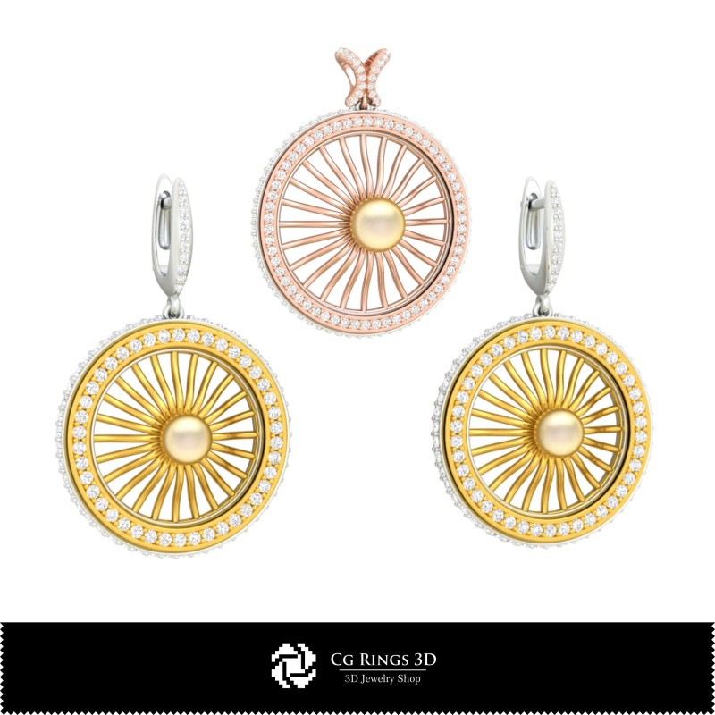 3D-CAD-Schmuckset Zuhause, Schmuck 3D-CAD, Schmucksets 3D-CAD