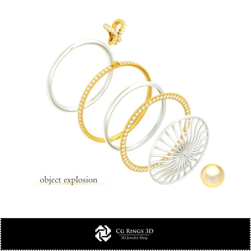 3D-CAD-Schmuckset Zuhause, Schmuck 3D-CAD, Schmucksets 3D-CAD
