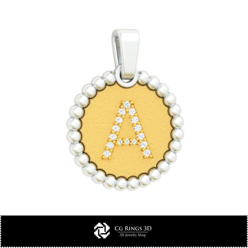 Collection 3D CAD de pendentifs avec initiales Maison, Bijoux 3D CAD, Collections de bijoux 3D CAD