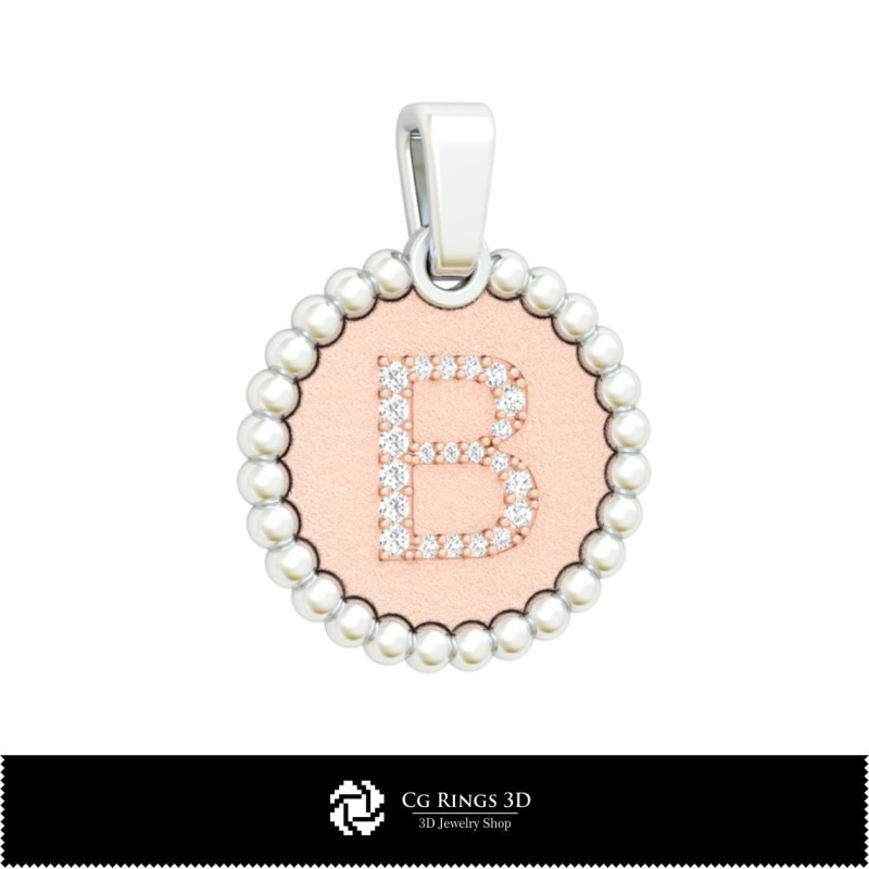 3D-CAD-Kollektion von Anhängern mit Initialen Zuhause, Schmuck 3D-CAD, Schmuckkollektionen 3D-CAD