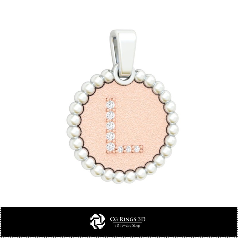 Collection 3D CAD de pendentifs avec initiales Maison, Bijoux 3D CAD, Collections de bijoux 3D CAD