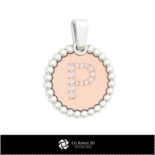Collection 3D CAD de pendentifs avec initiales Maison, Bijoux 3D CAD, Collections de bijoux 3D CAD
