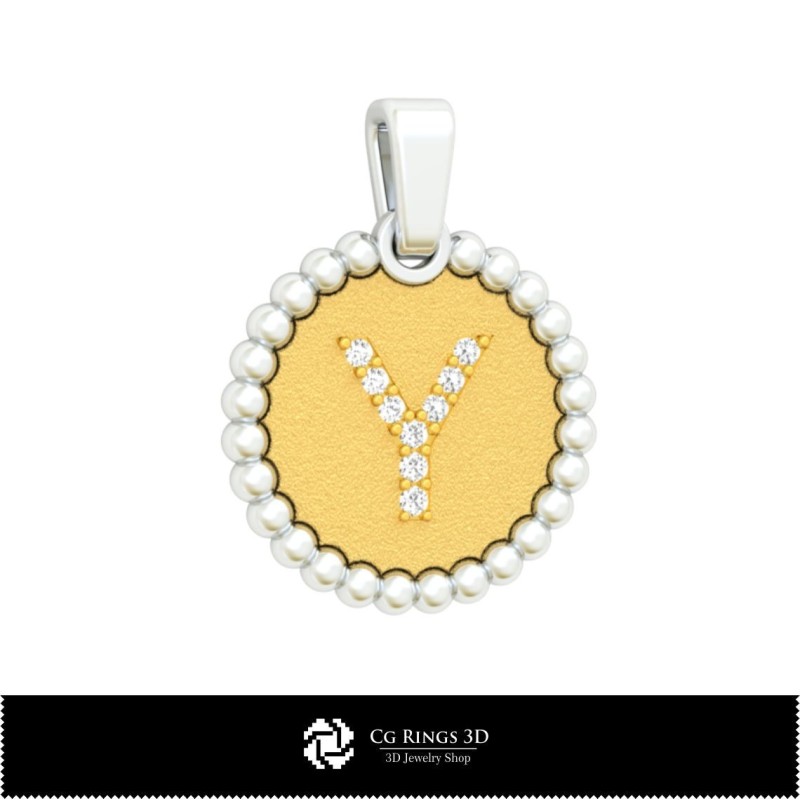 3D CAD Collection of Pendants with Initials Home, Jewelry 3D CAD, Jewelry Collections 3D CAD 