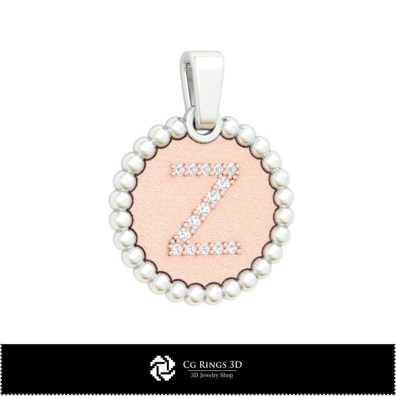 Collection 3D CAD de pendentifs avec initiales Maison, Bijoux 3D CAD, Collections de bijoux 3D CAD