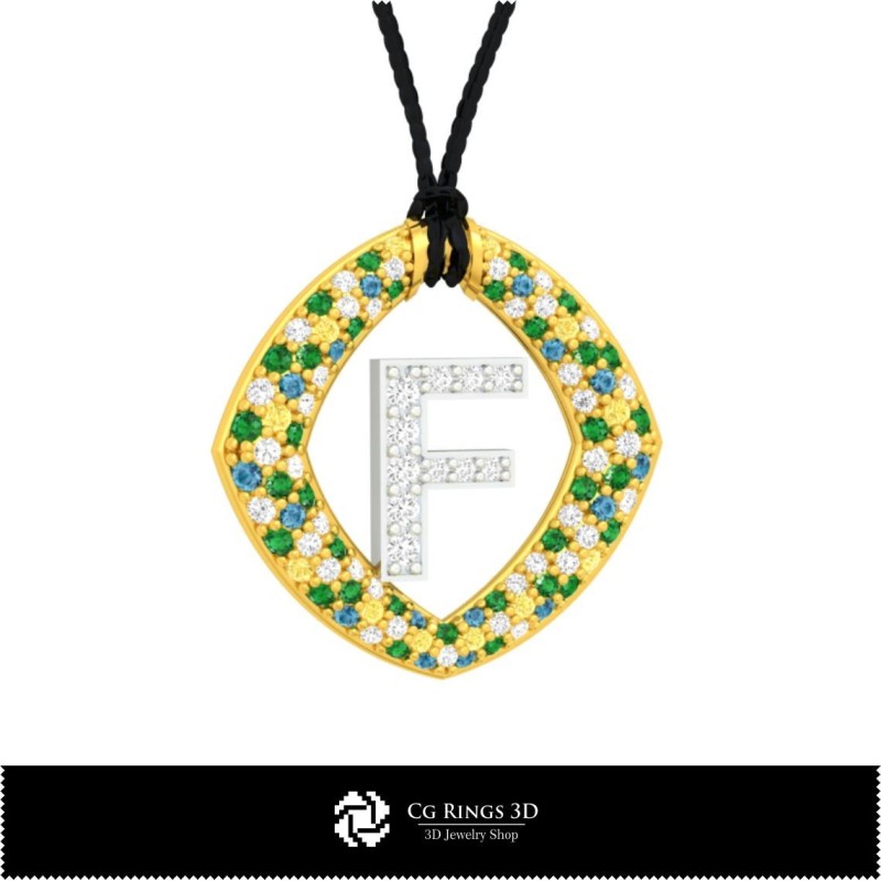 Collection 3D CAO de pendentifs avec initiales Maison, Bijoux 3D CAO, Collections de bijoux 3D CAO
