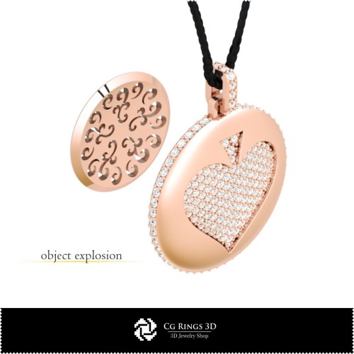 3D-CAD-Kollektion von Anhängern mit Spielkarten, Schmuck 3D-CAD, Schmuckkollektionen 3D-CAD