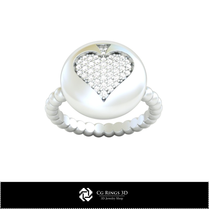 3D-CAD-Ring mit Spielkarten Home, Schmuck 3D-CAD, Ringe 3D-CAD, Diamantringe 3D, Mode­ringe 3D