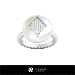 3D-CAD-Ring mit Spielkarten-Design, Schmuck 3D-CAD, Ringe 3D-CAD, Diamantringe 3D, Fashion-Ringe 3D 2