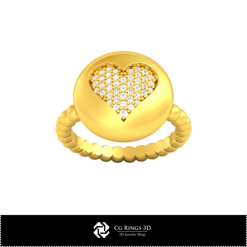 Anneau 3D CAO avec cartes à jouer, Bijoux CAO 3D, Anneaux CAO 3D, Bagues à diamants 3D, Bagues de mode 3D