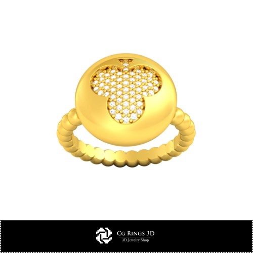 Inel CAD 3D cu cărți de joc Home, Bijuterii CAD 3D, Inele CAD 3D, Inele cu diamante 3D, Inele fashion 3D