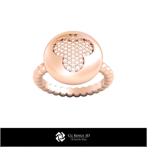 Inel CAD 3D cu cărți de joc Home, Bijuterii CAD 3D, Inele CAD 3D, Inele cu diamante 3D, Inele fashion 3D