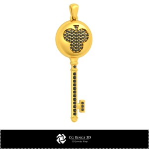 Ciondolo chiave 3D CAD con carte da gioco, Gioielli 3D CAD, Ciondoli 3D CAD, Ciondoli con diamante 3D