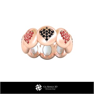 Anello 3D CAD con carte da gioco Casa, Gioielli 3D CAD, Anelli 3D CAD, Fedi nuziali 3D, Eternity band 3D, Anelli fashion 3D,