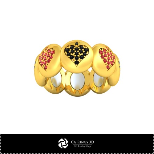 Anello 3D CAD con carte da gioco Casa, Gioielli 3D CAD, Anelli 3D CAD, Fedi nuziali 3D, Eternity band 3D, Anelli fashion 3D,