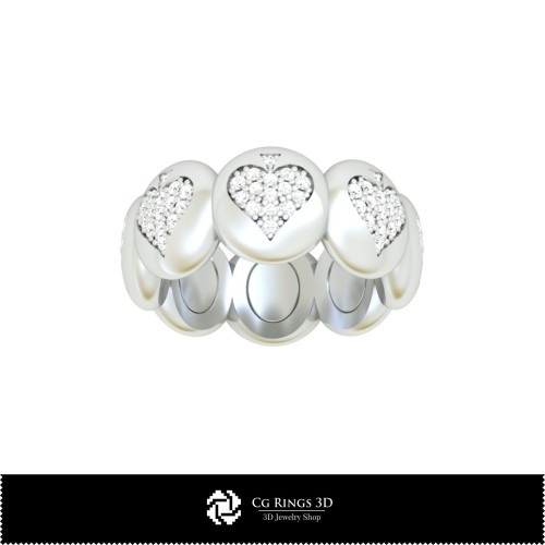 Anello 3D CAD con carte da gioco Casa, Gioielli 3D CAD, Anelli 3D CAD, Fedi nuziali 3D, Eternity band 3D, Anelli fashion 3D,