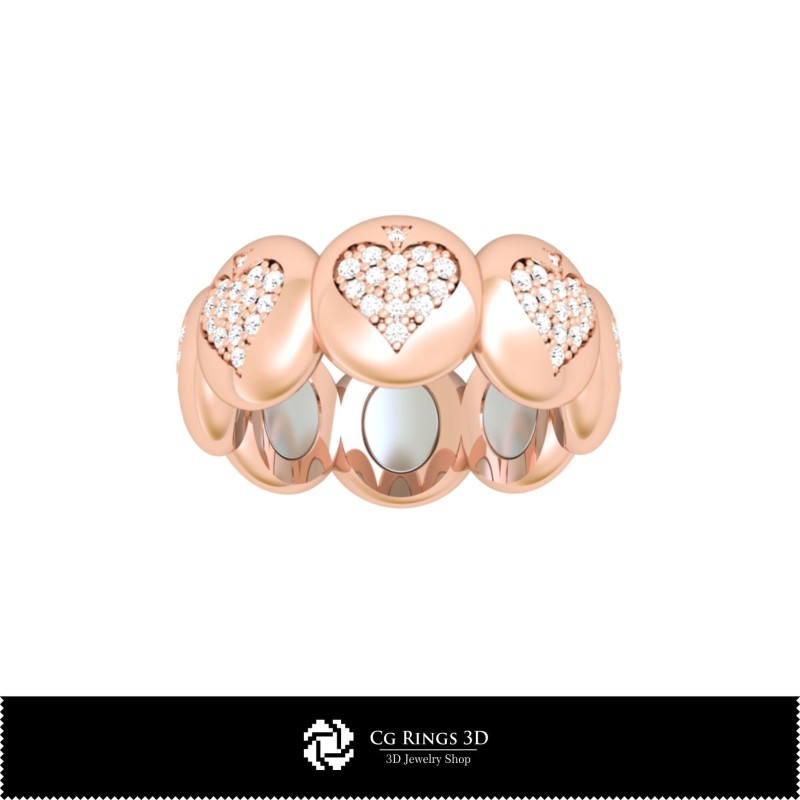 Bague 3D CAO avec cartes à jouer Maison, Bijoux 3D CAO, Bagues 3D CAO, Alliances 3D, Anneaux Eternité 3D, Bagues Mode 3D, Coq
