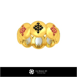 3D-CAD-Ring mit Spielkarten Home, Schmuck 3D-CAD, Ringe 3D-CAD, Eheringe 3D, Eternity-Ringe 3D, Modeschmuck-Ringe 3D, Cock