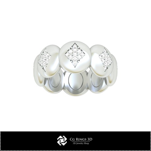 Bague 3D CAO avec cartes à jouer Maison, Bijoux 3D CAO, Bagues 3D CAO, Anneaux de mariage 3D, Alliances éternité 3D, Bagues
