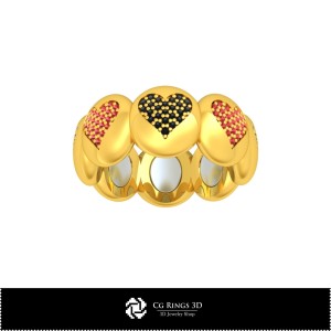 Anello 3D CAD con Carte da Gioco Casa, Gioielleria 3D CAD, Anelli 3D CAD, Fedi Nuziali 3D, Eternity Band 3D, Anelli Fashion 3D, 2