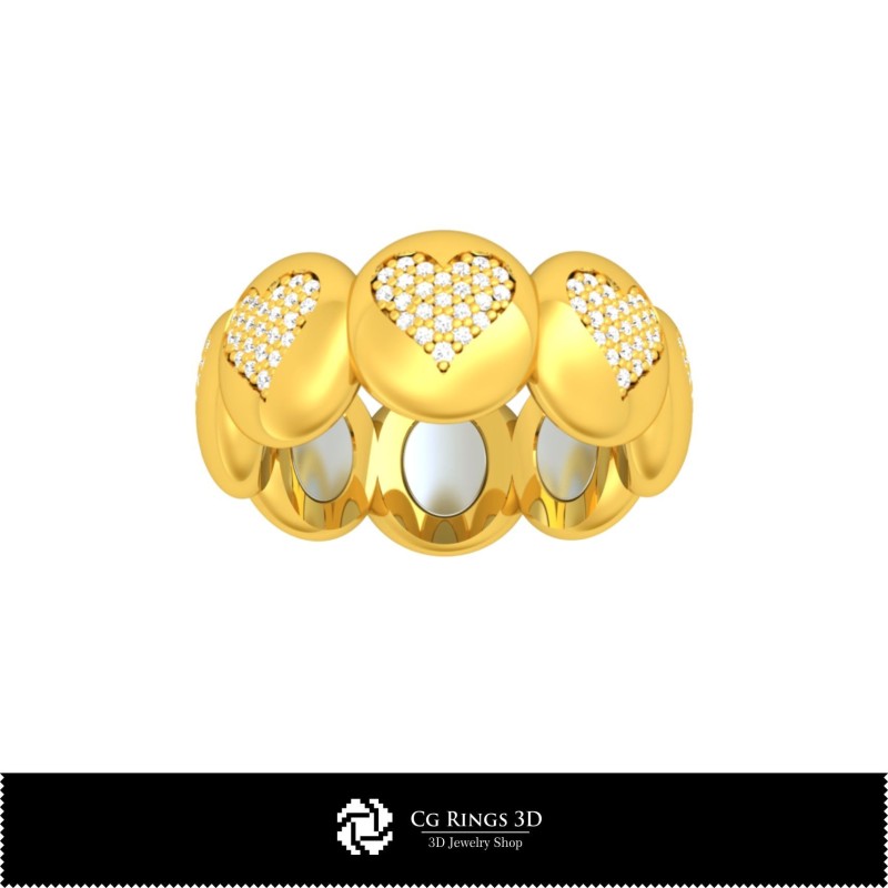 Bague 3D CAO avec cartes à jouer pour la maison, Joaillerie 3D CAO, Bagues 3D CAO, Alliances 3D, Anneaux éternité 3D, Bagues de