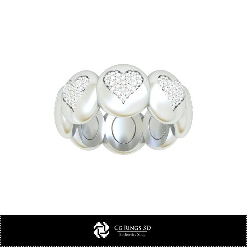 Anillo CAD 3D con naipes para el hogar, Joyería CAD 3D, Anillos CAD 3D, Alianzas de boda 3D, Anillos de eternidad 3D, Anillos