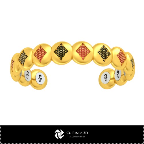 Bracelet 3D CAO avec cartes à jouer Maison, Bijoux 3D CAO, Bracelets 3D CAO, Bracelets diamants 3D, Bracelets 3D, Bracelet