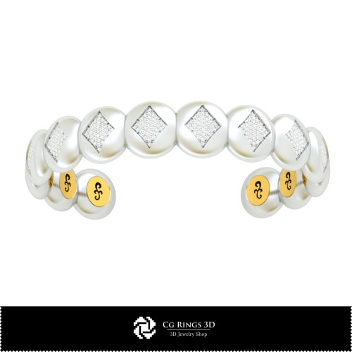 Pulsera CAD 3D con naipes para el hogar, Joyería CAD 3D, Pulseras CAD 3D, Pulseras con diamantes 3D, Pulseras 3D, Pulsera