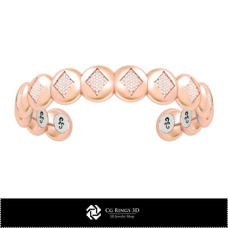 Pulsera CAD 3D con naipes para el hogar, Joyería CAD 3D, Pulseras CAD 3D, Pulseras con diamantes 3D, Pulseras 3D, Pulsera