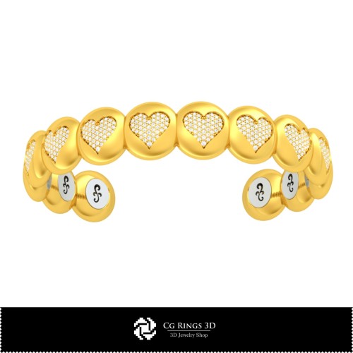 Bracelet 3D CAO avec cartes à jouer, Bijoux 3D CAO, Bracelets 3D CAO, Bracelets diamant 3D, Bracelets 3D, Bracelet manchette 3D