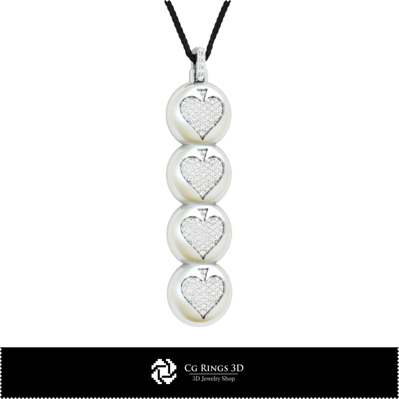 Pendentif 3D CAO avec cartes à jouer, Bijoux 3D CAO, Pendentifs 3D CAO, Pendentifs diamant 3D, Pendentifs sphériques 3D